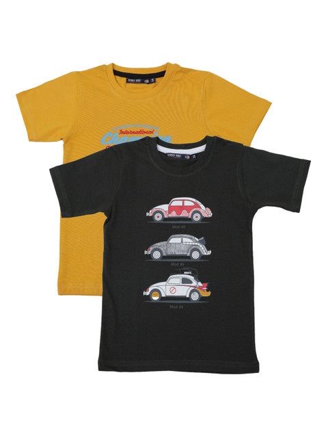 

Pothys Pack of 2 Boys Multicoloured Printed Round Neck T-shirt, Multi