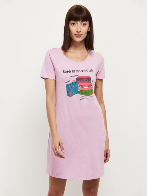 

max Purple & Pink Printed Nightdress