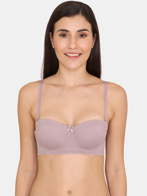 

Rosaline by Zivame Lavender Solid Non-Wired Non Padded Balconette Bra ZI1133COREJPURP