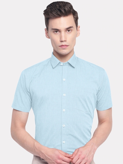 

GHPC Men Blue Regular Fit Solid Formal Shirt