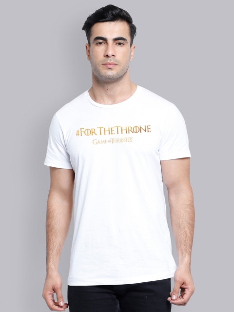 

Free Authority Men White Printed Round Neck Game of Thrones T-shirt