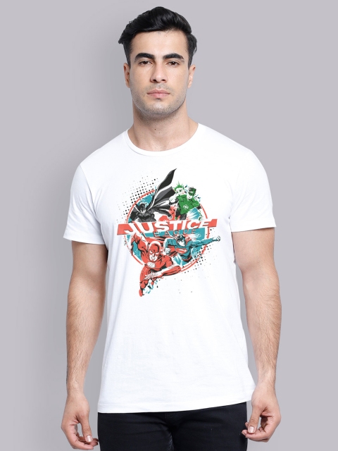 

Free Authority Men White Justice League Printed Round Neck T-shirt