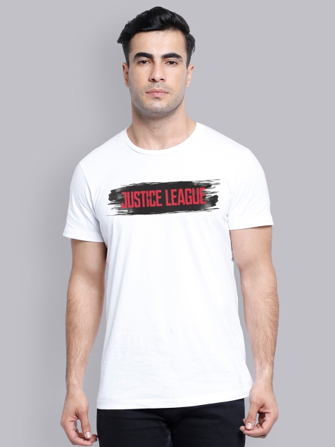 

Free Authority Men White Justice League Printed Round Neck Cotton T-shirt