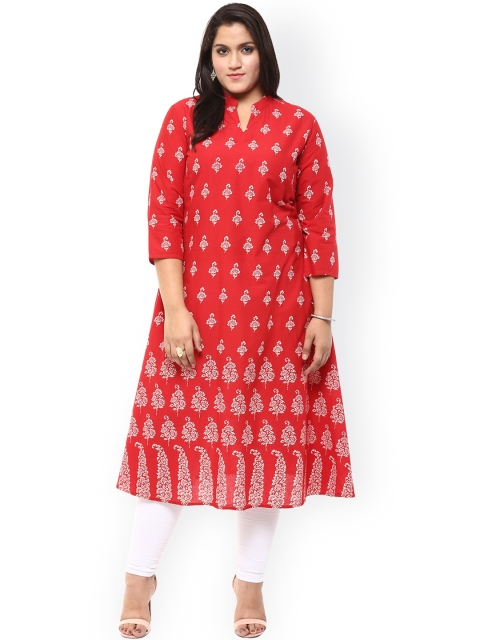 

Love More Red Printed A-Line Kurta