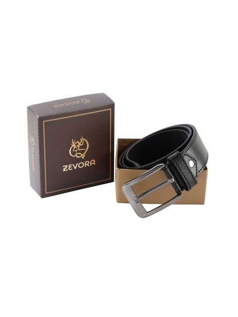

ZEVORA Men Black Textured Belt
