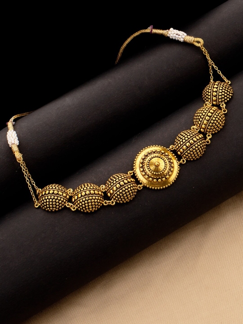 

Studio Voylla Gold-Plated Oxidised Brass Gold-Plated Oxidised Necklace