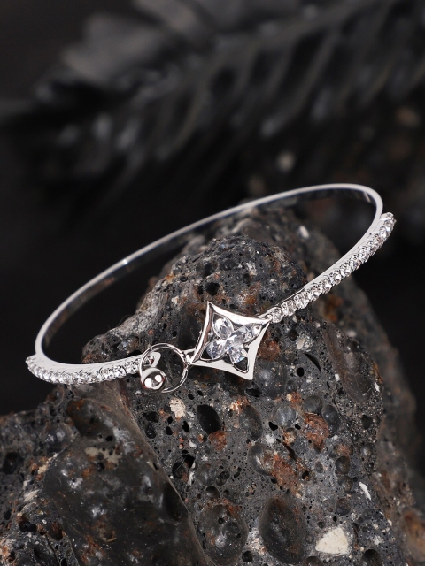 

ANIKAS CREATION Silver-Plated Handcrafted Bangle-Style Bracelet