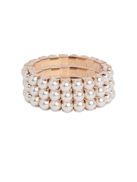 

ToniQ Set Of 3 Gold-Toned Pearl Embellished Bracelet