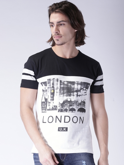 

Moda Rapido Black & White Printed Slim Fit T-shirt