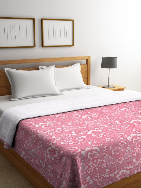 

NEUDIS Pink & White Floral AC Room 450 GSM Double Bed Comforter