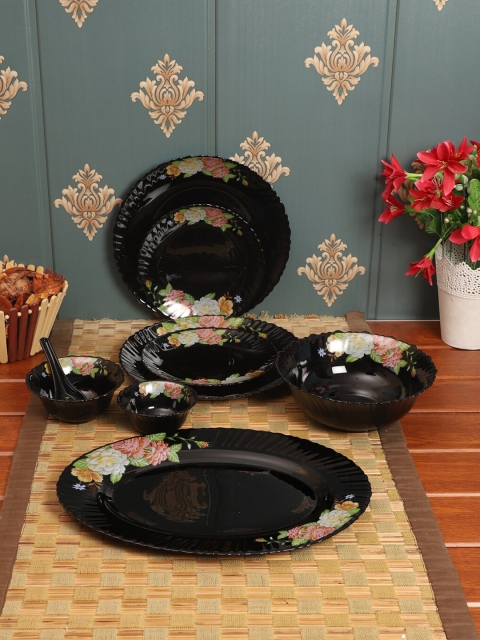 

ceradeco Black & Peach-Coloured 33 Pcs Dinner Set