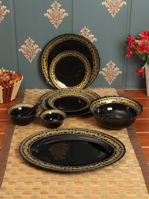 

ceradeco Black & Beige 33 Pcs Dinner Set