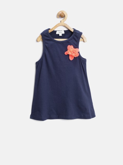 

Sera Girls Navy Pure Cotton Top, Navy blue