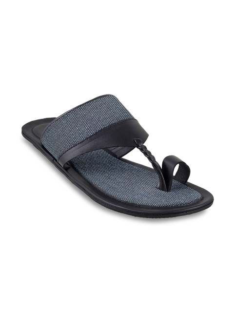 

Metro Men Black & Blue Leather Comfort Sandals