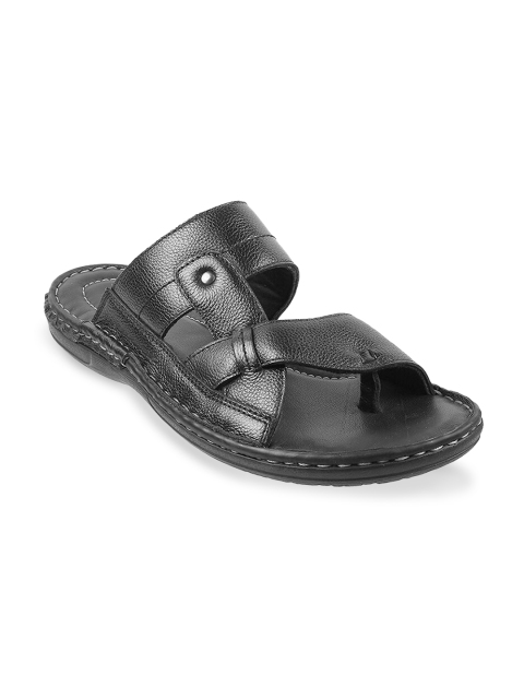 

Metro Men Black Leather Comfort Sandals