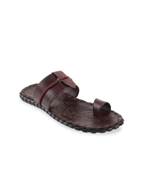 

Metro Men Maroon Leather Comfort Sandals