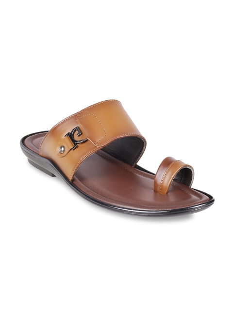 

Metro Men Tan Brown Leather Comfort Sandals