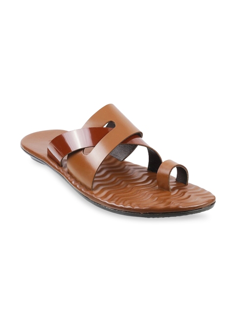 

Metro Men Tan Brown Leather Comfort Sandals