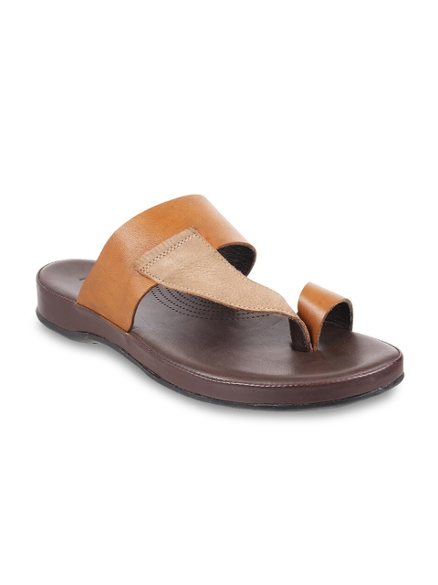 

Metro Men Tan Brown Leather Comfort Sandals