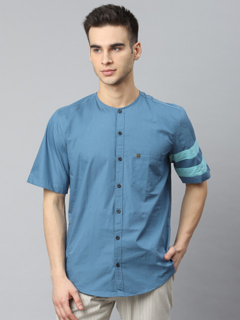 

Hubberholme Men Blue Regular Fit Solid Casual Shirt
