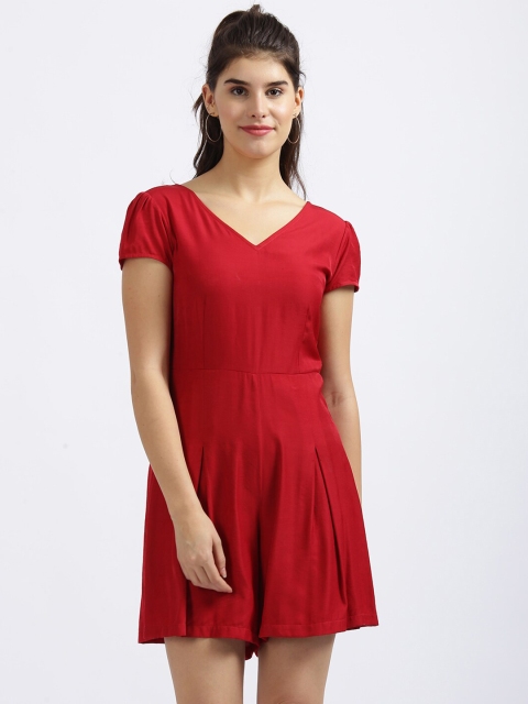 

Zink London Women Red Solid Playsuit