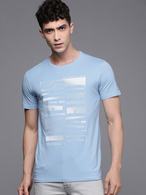 

Louis Philippe Jeans Men Blue Printed Round Neck T-shirt