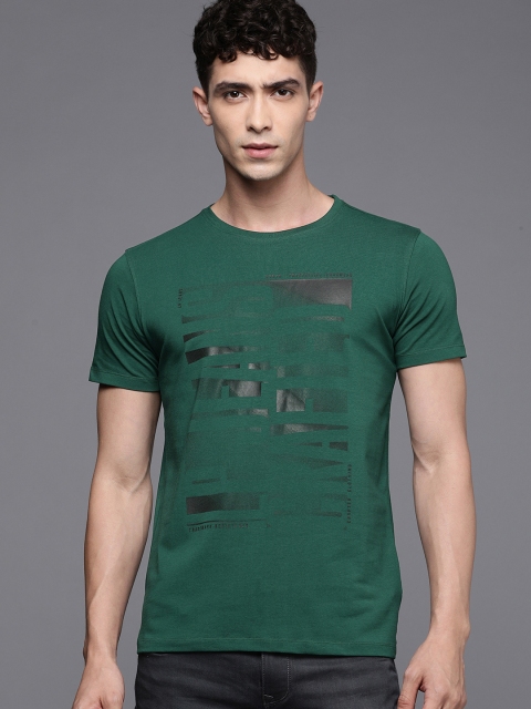 

Louis Philippe Jeans Men Green Printed Round Neck T-shirt