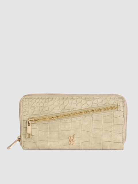 

Baggit Women Beige Textured Zip Around Wallet