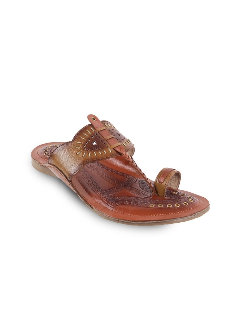 

Mochi Men Tan Brown Leather Laser Cut Sandals