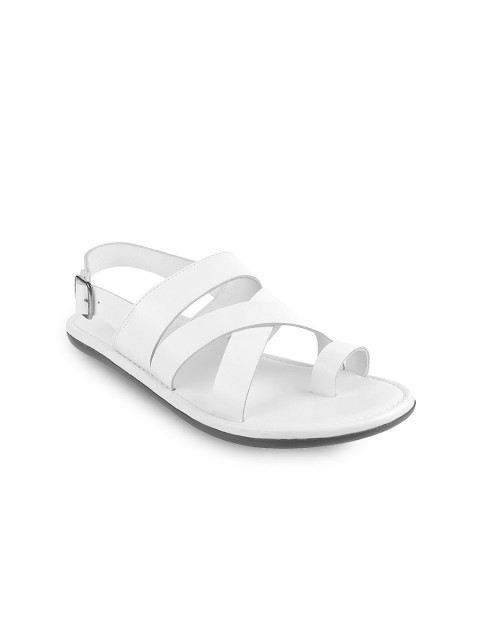 

Mochi Men White Leather Comfort Sandals