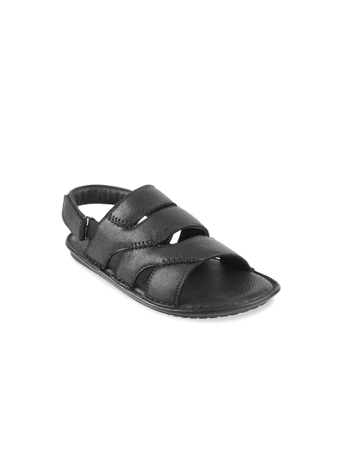 

Mochi Men Black Leather Comfort Sandals