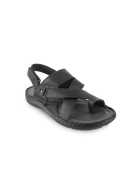 

Mochi Men Black Leather Comfort Sandals