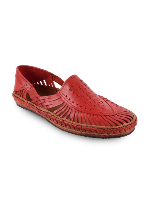 

Mochi Men Red Leather Shoe-Style Sandals