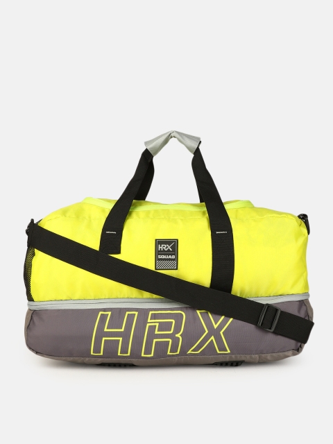 

HRX by Hrithik Roshan Unisex Grey & Yellow U-17 Lifestyle Duffel Bag