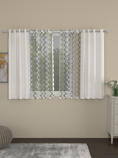 

ROSARA HOME White Set of 4 Window Curtains