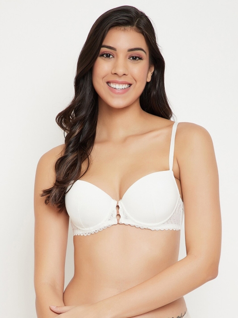 

Clovia White Solid Underwired Lightly Padded T-shirt Bra BR2215P1832B