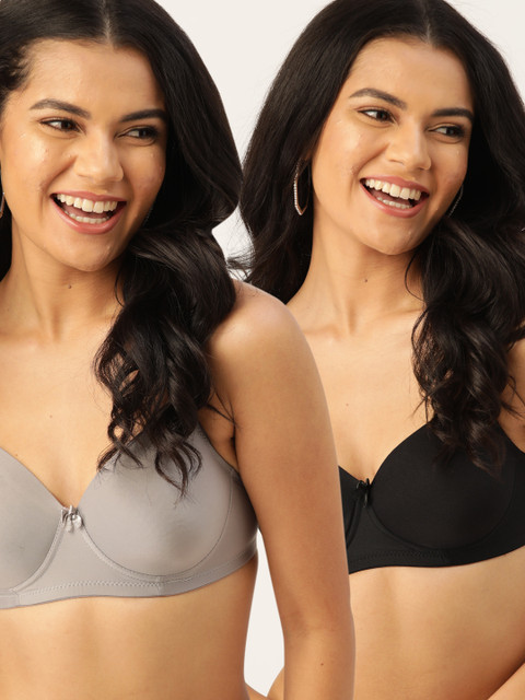 

DressBerry Pack of 2 Solid Everyday Bras DB-PM-NWP-040, Grey