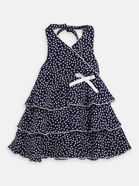 

Nauti Nati Girls Navy Blue Printed Fit and Flare Dress