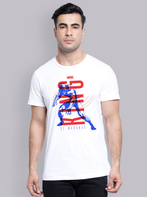 

Free Authority Men White Printed Round Neck Black Panther T-shirt