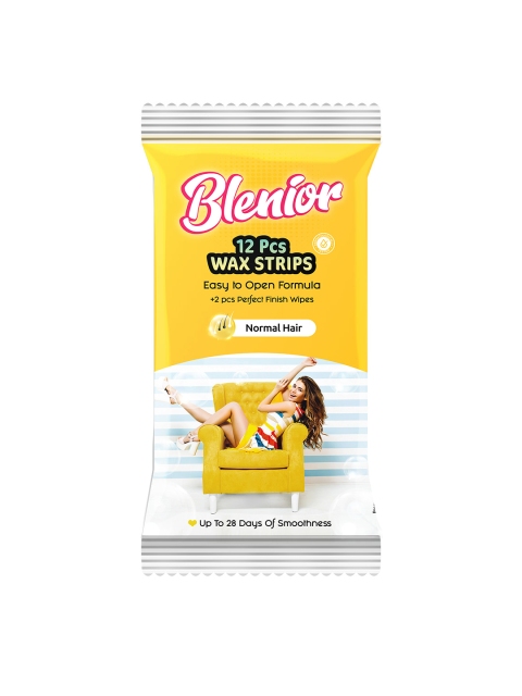 

Blenior Body Wax Strips - Normal Hair - 12 Strips, Yellow