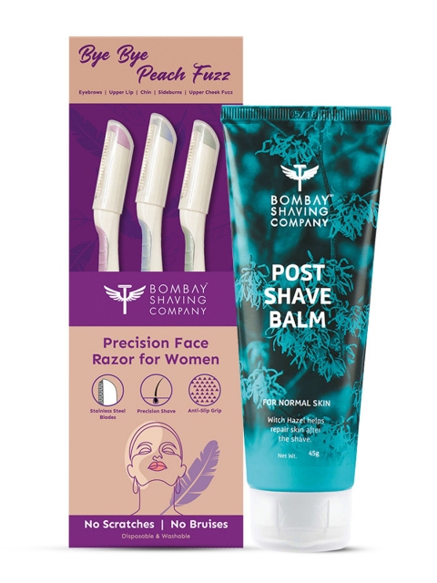 

Bombay Shaving Company Women Precision Face Razor & Post Shave Balm, Purple