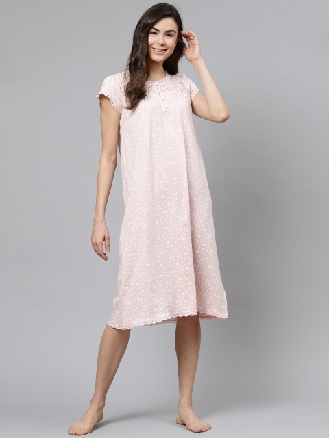 

Marks & Spencer Pink & Off-White Cotton Printed Nightdress