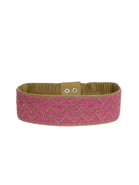 

Diwaah Women Pink & Khaki Embellished Belt