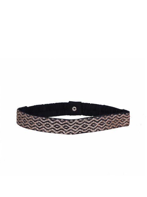 

Diwaah Women Black & Silver-Toned Embellished Belt