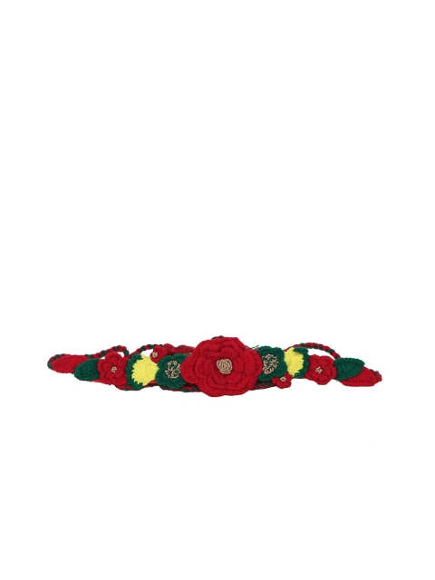 

Diwaah Women Red & Green Woven Design Belt