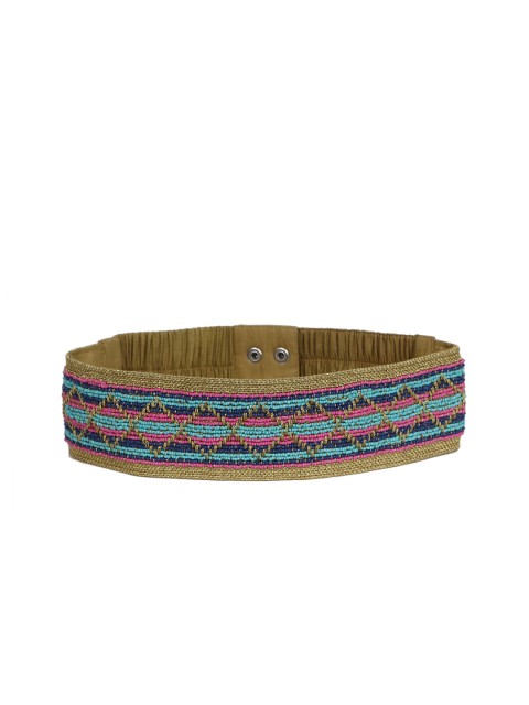 

Diwaah Women Multi Embellished Canvas Belt, Olive
