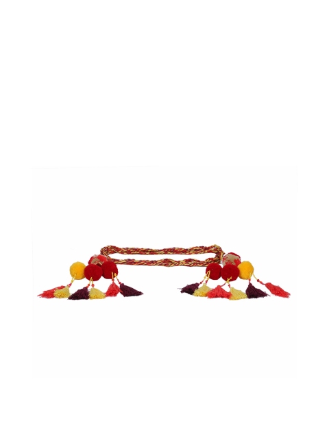 

Diwaah Women Red & Yellow Woven Design Belt
