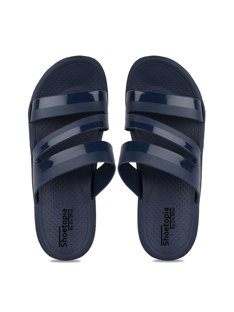 

Shoetopia Women Navy Blue Solid Sliders