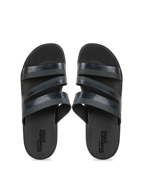 

Shoetopia Women Black Solid Sliders