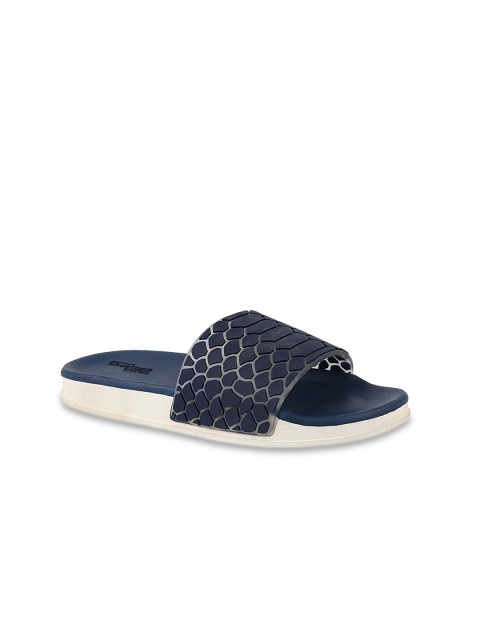 

Shoetopia Girls Navy Blue Self Design Sliders